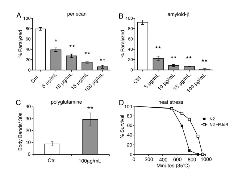 FUdR is protective under various conditions of proteotoxic stress