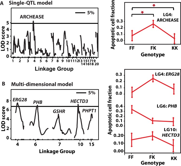 QTL for ACF and their allelic effects