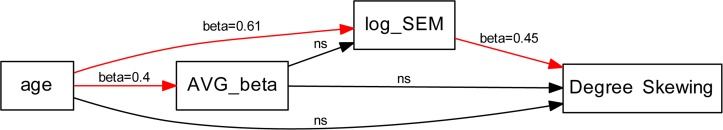 Path diagram with associated path coefficients (β)