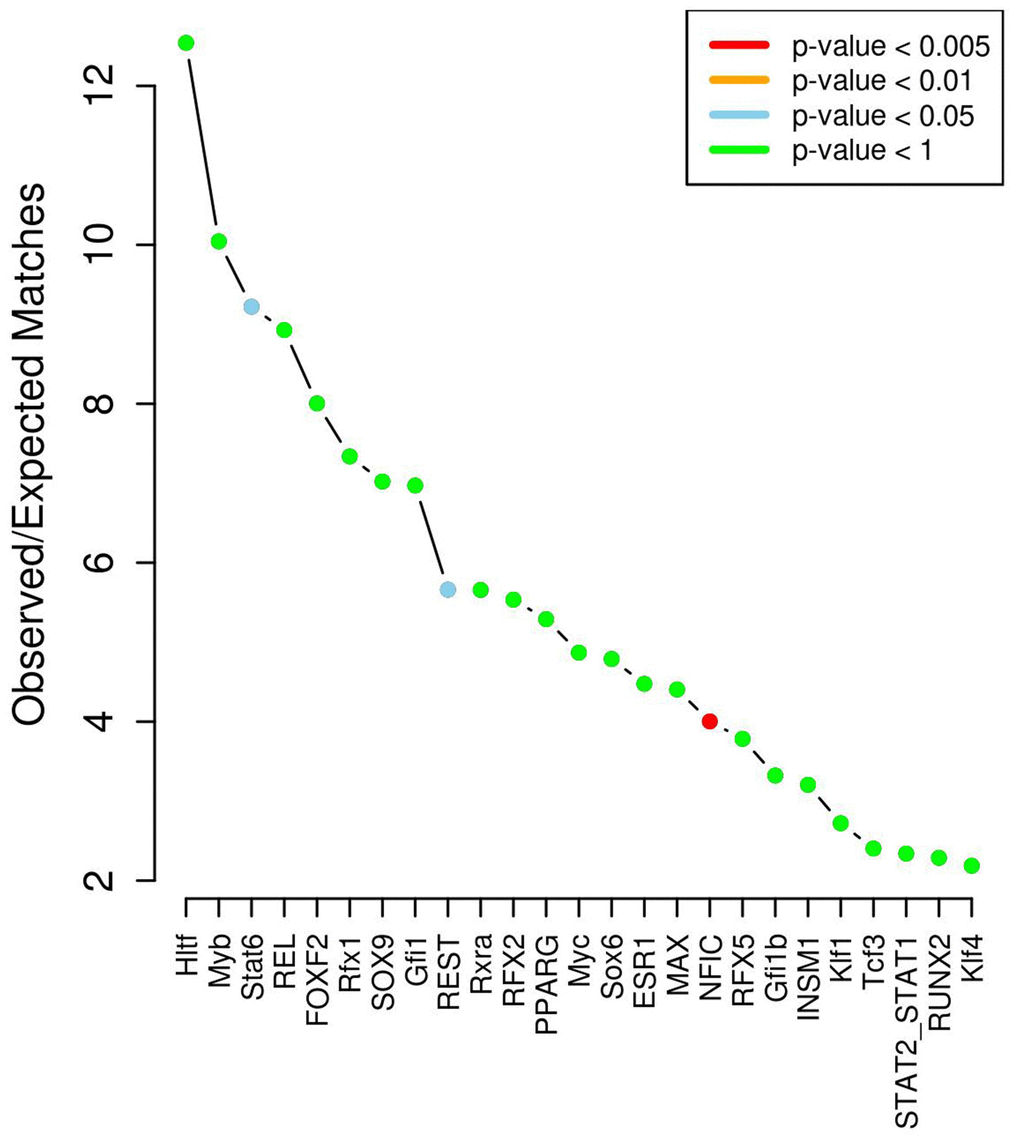 Transcription factor enrichment analysis results.