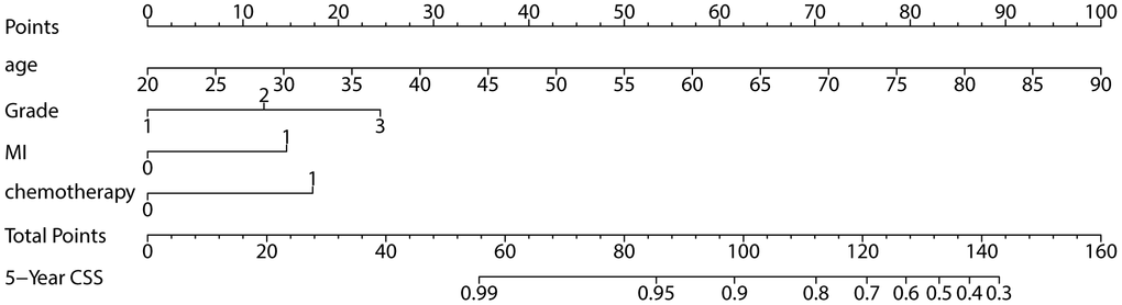 Nomogram for 5-year CSS.
