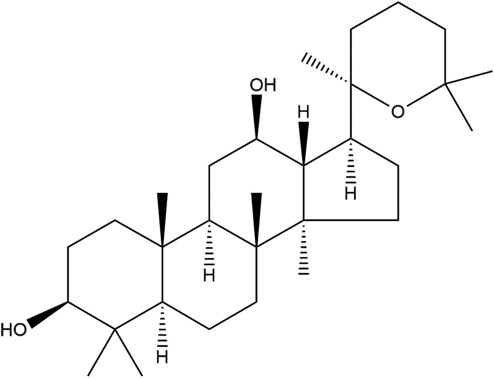 The chemical structure of panaxadiol.