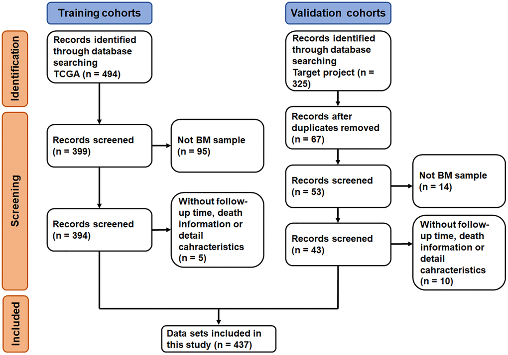 Flow-diagram of the datasets selection process.