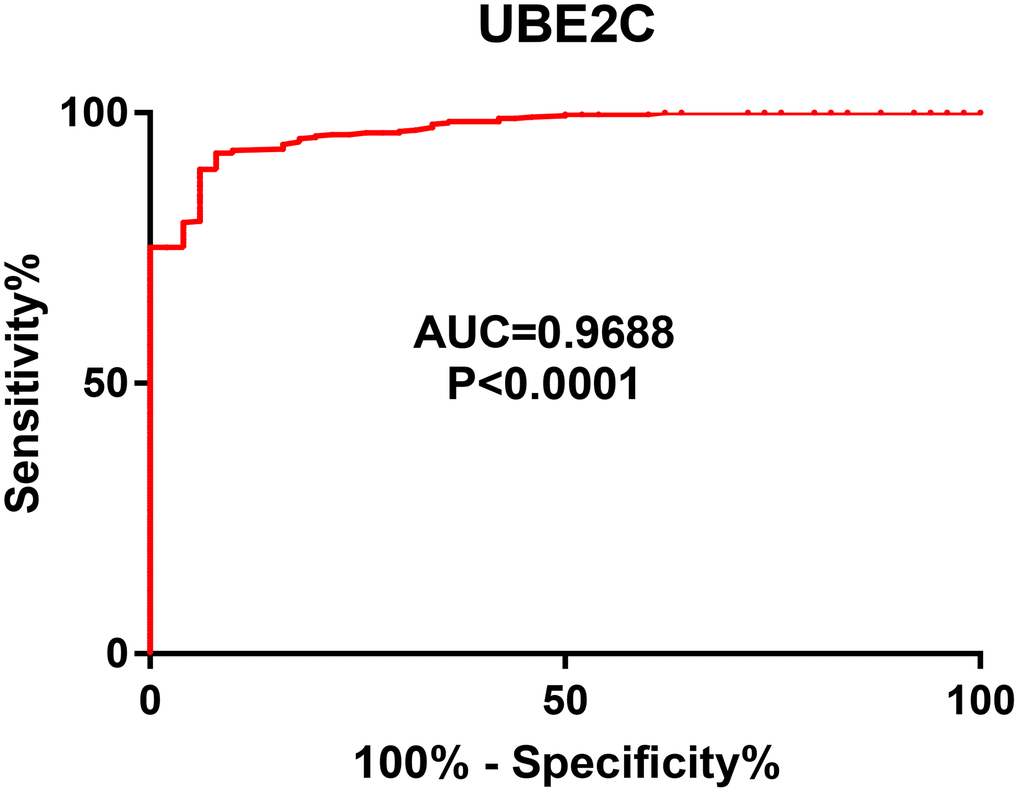The diagnostic value of UBE2C in HCC.