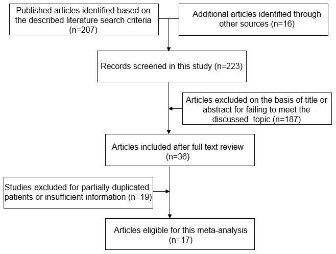 Flow chart of literature search strategies.