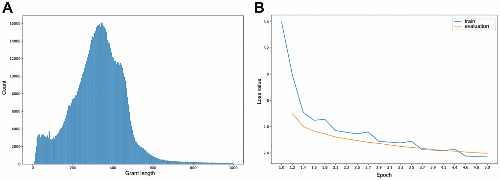 (A) Learning curves. (B) Grant lengths distribution.