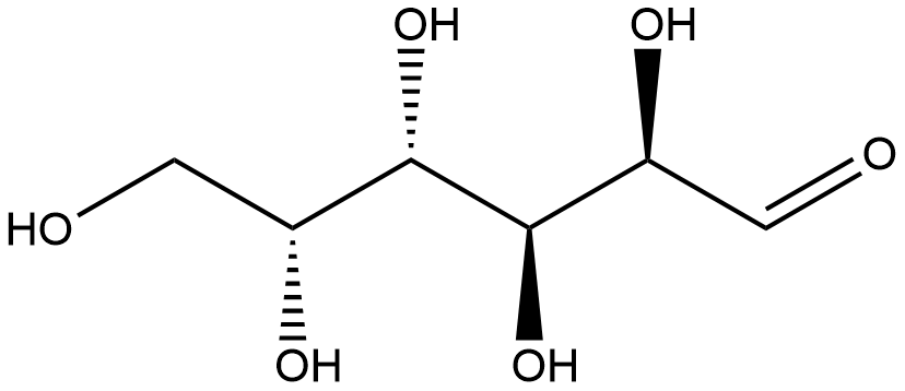 Structural formula of D-galactose.