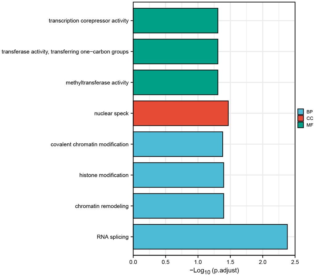 Pathway enrichment analysis of ZNF692 and its related genes.