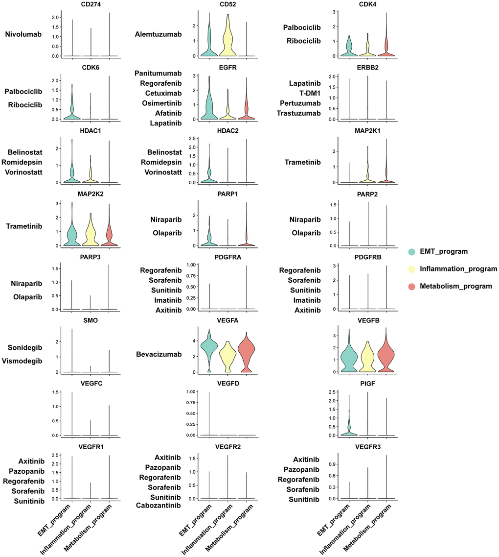 Sensitivity analysis of anti-cancer agents to functionally heterogeneous cancer cells based on expression level of therapeutic target genes.