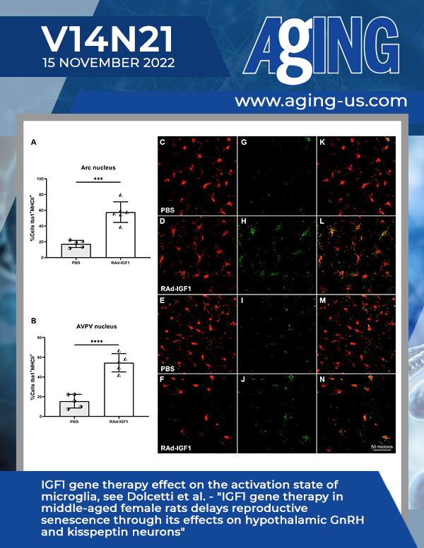 The cover features Figure 7 " IGF1 gene therapy effect on the activation state of microglia" from Dolcetti et al.