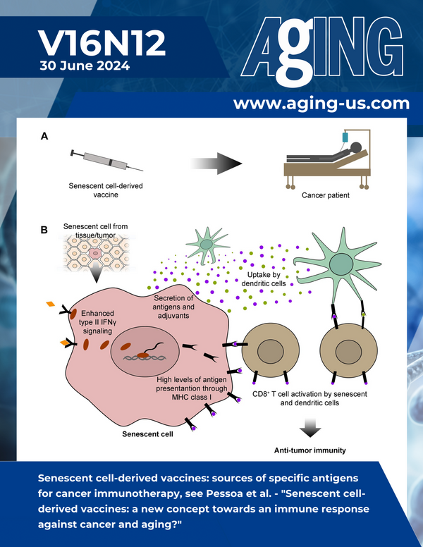 The cover features Figure 1 "Senescent cell-derived vaccines: sources of specific antigens for cancer immunotherapy" from Pessoa et al.