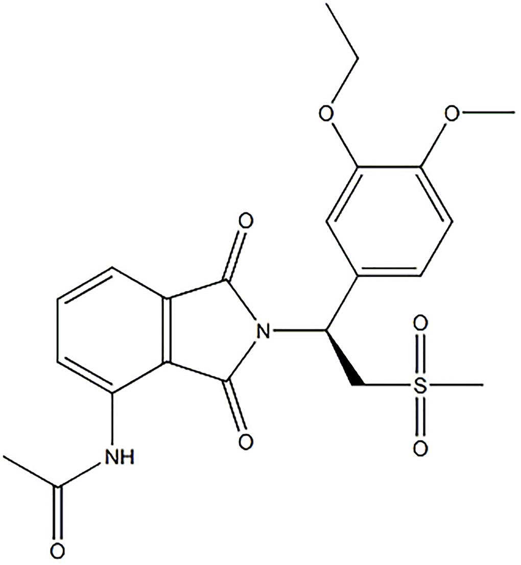 Molecular structure of Apremilast.